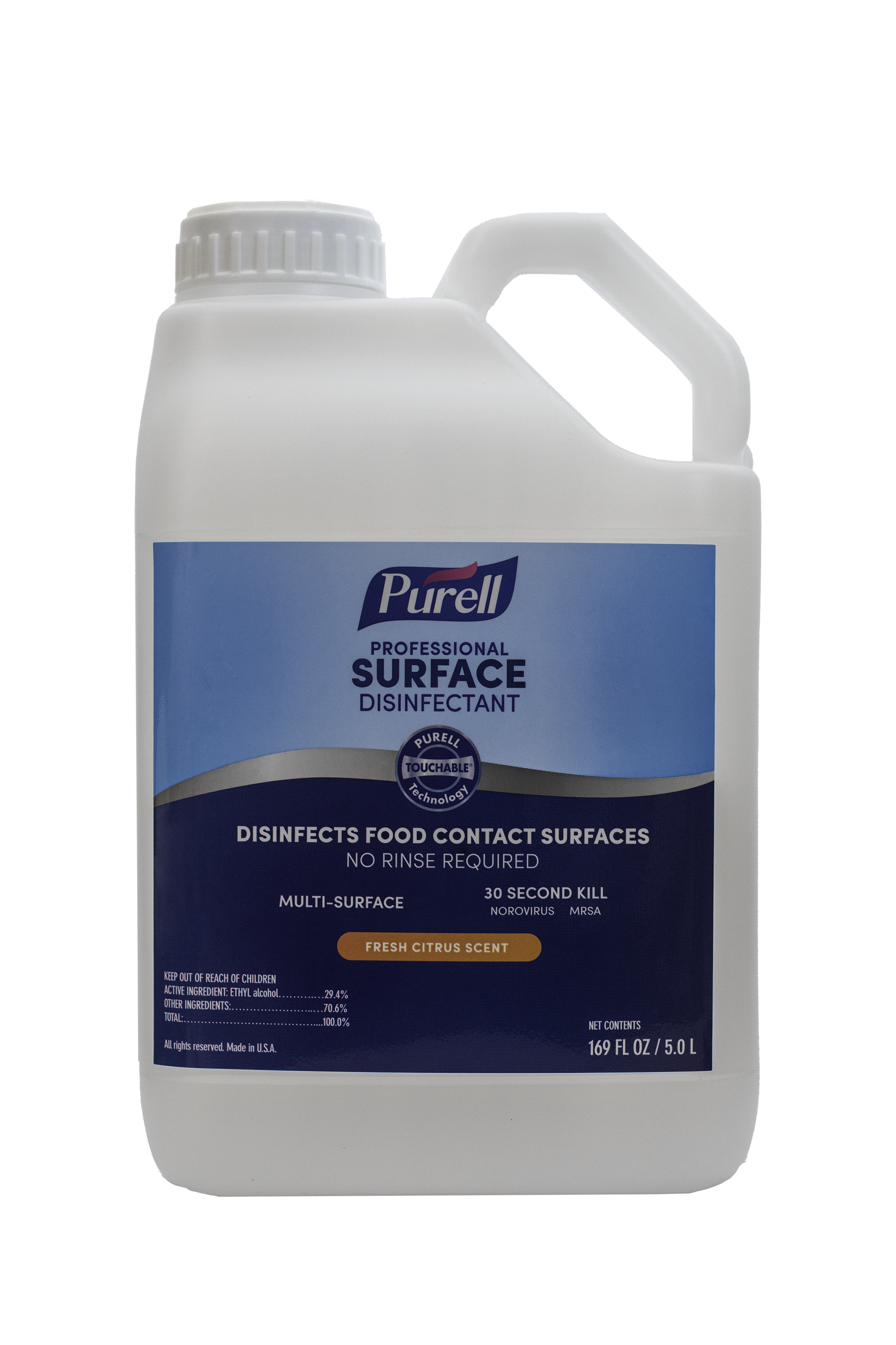 Purell Professional Surface Disinfectant 5000ml Capped Bottle Fresh Citrus Scent