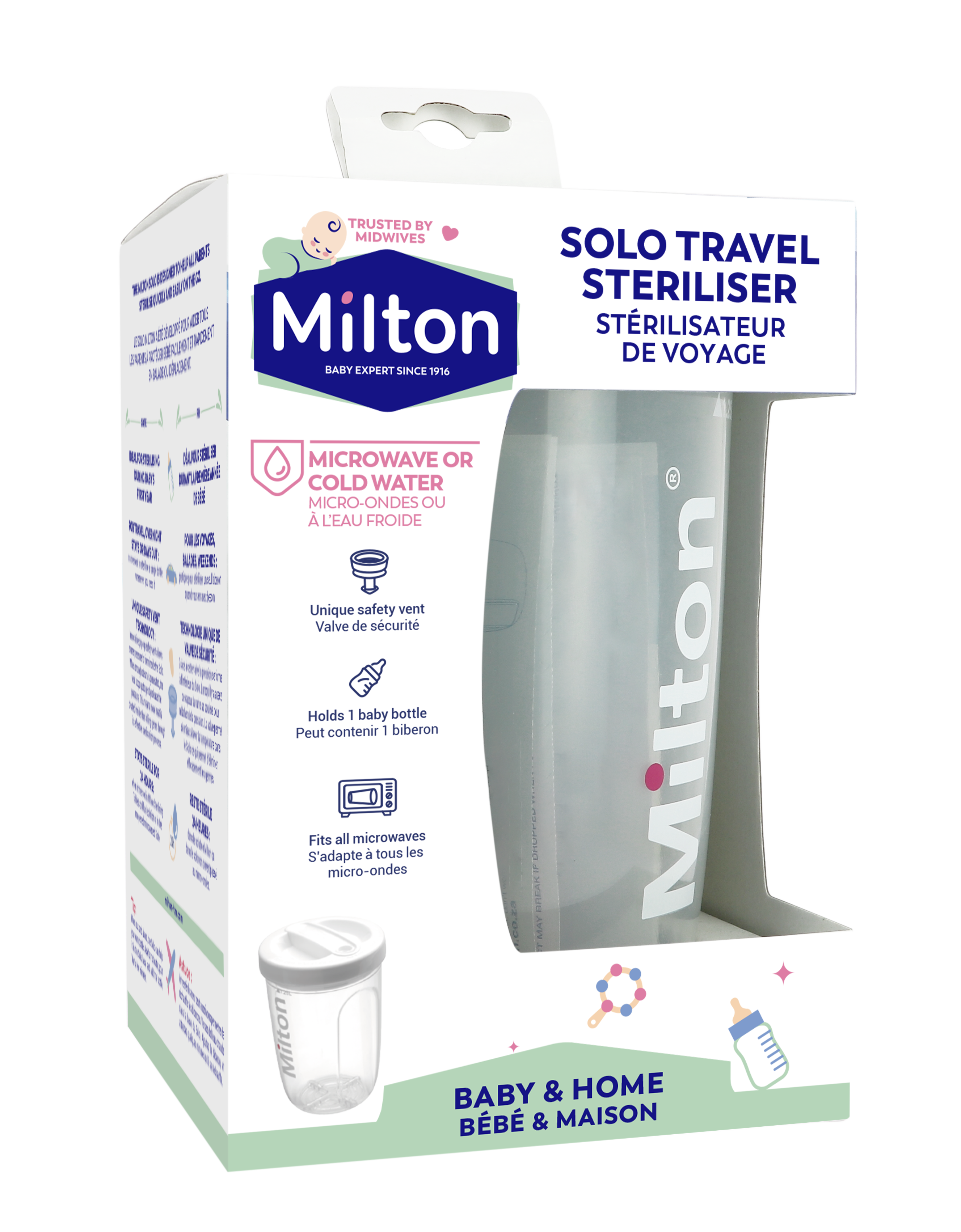 MILTON Solo Steriliser 1.25L + FREE MILTON Sterilising Tablets (28s)
