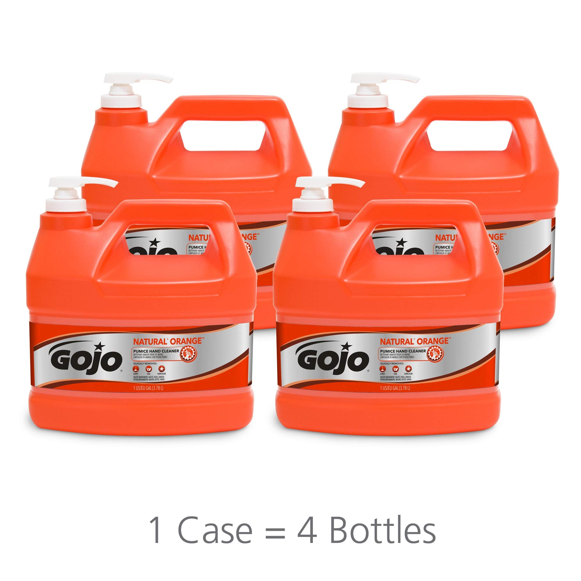 GOJO® NATURAL ORANGE Pumice Hand Cleaner - 1 gallon pump bottle (Pack of 4)
