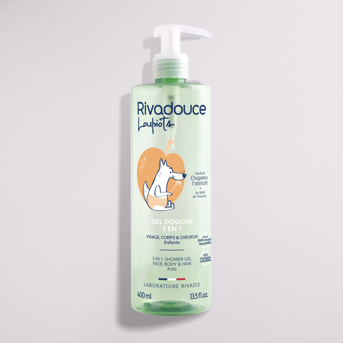 Rivadouce Loupiot Chapeau L'Abricot 3-in-1 Shower Gel 400ml