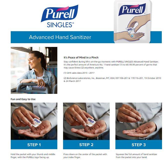 PURELL® Single Use Alcohol Advanced Hand Sanitizer - 100 Count