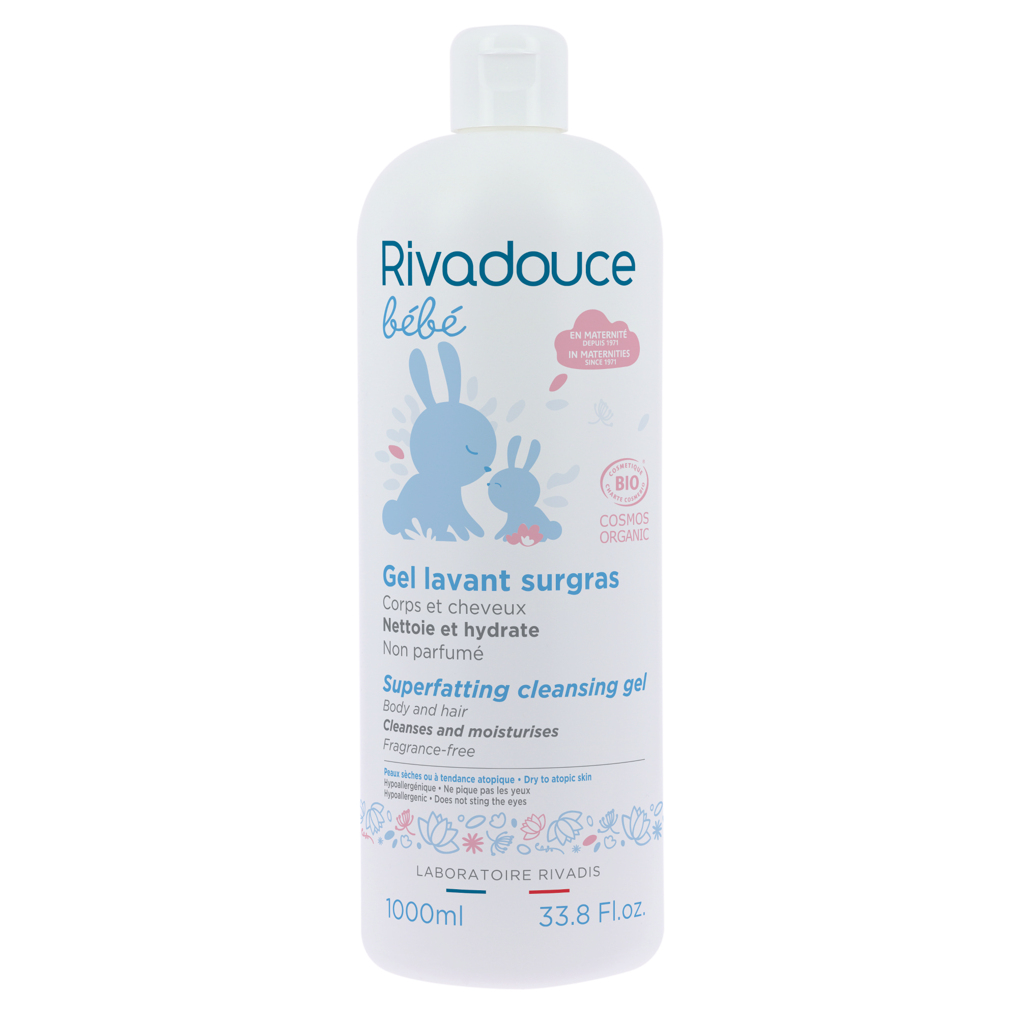 Rivadouce Bébé Bio Superfatting Cleansing Gel (Gel lavant surgras) 1000ml