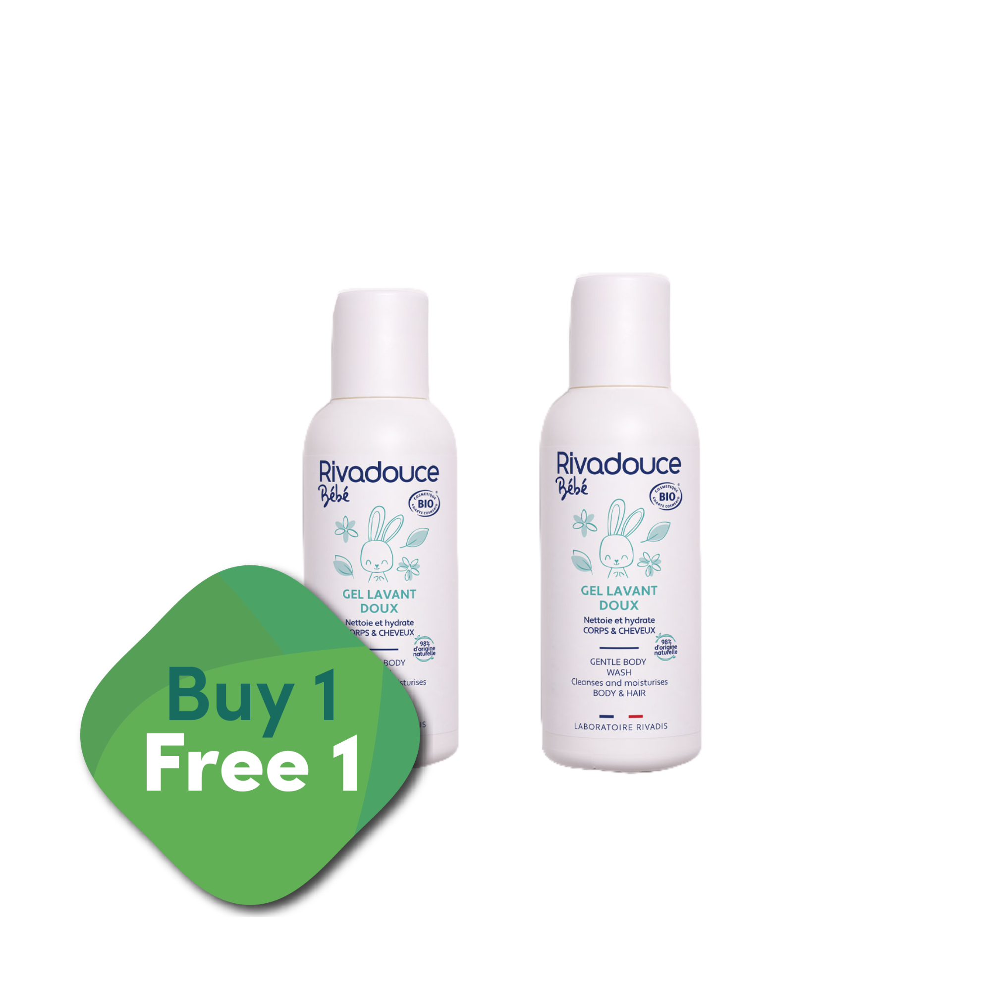[BUY 1 FREE 1] Rivadouce Bébé Bio Gentle Cleansing Gel (Gel Doux Lavant) 75ml