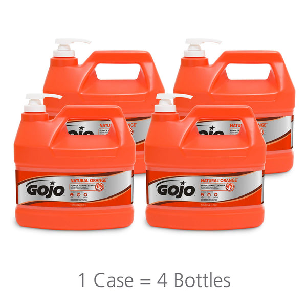 GOJO® NATURAL ORANGE Pumice Hand Cleaner - 1 gallon pump bottle (Pack of 4)